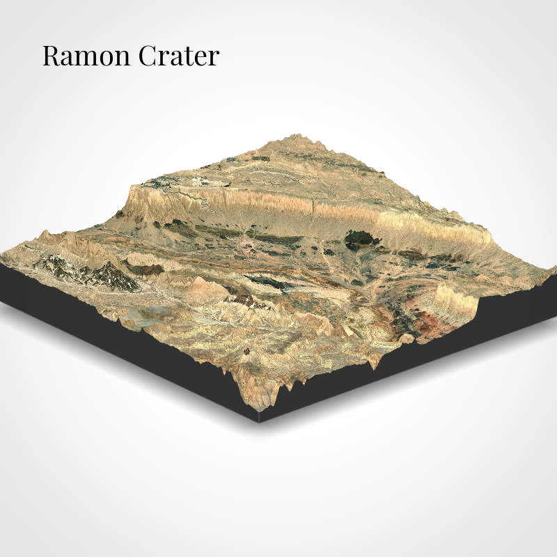 3d Map of the Ramon Crater in south of Israel