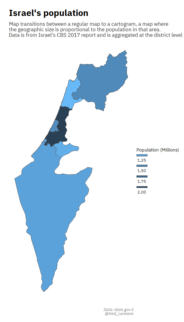 gif of israel map and a cartogram